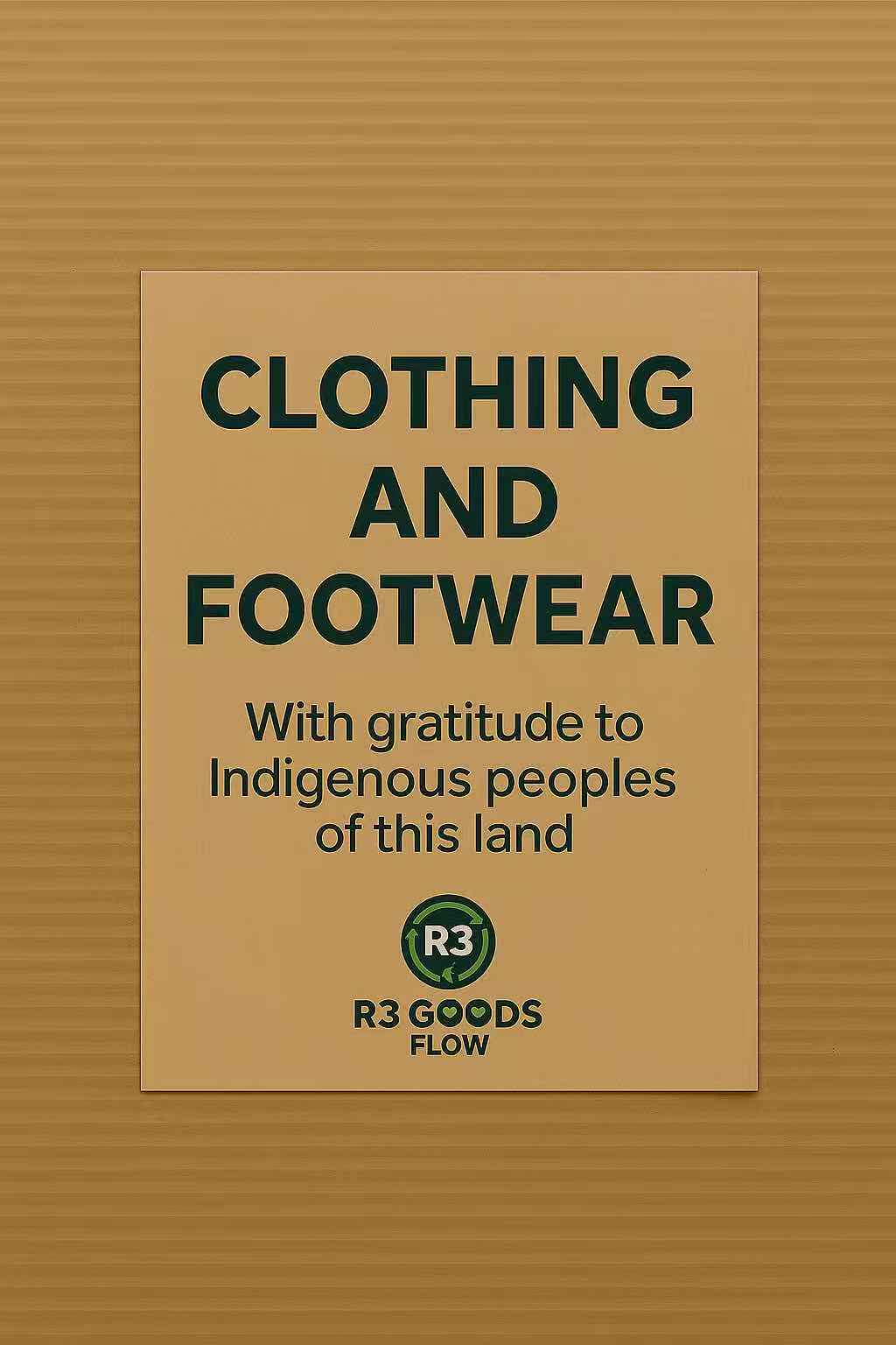 Clothing and footwear donation with gratitude to Indigenous peoples