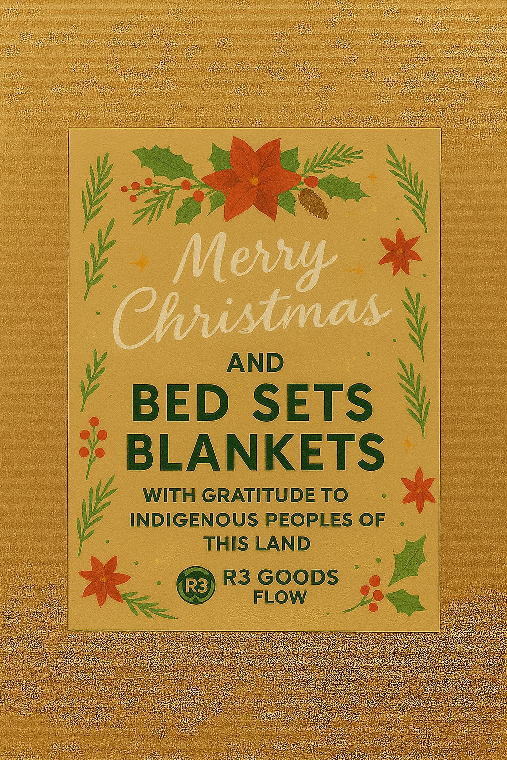 Merry Christmas and Bed Sets Blankets with gratitude to Indigenous peoples