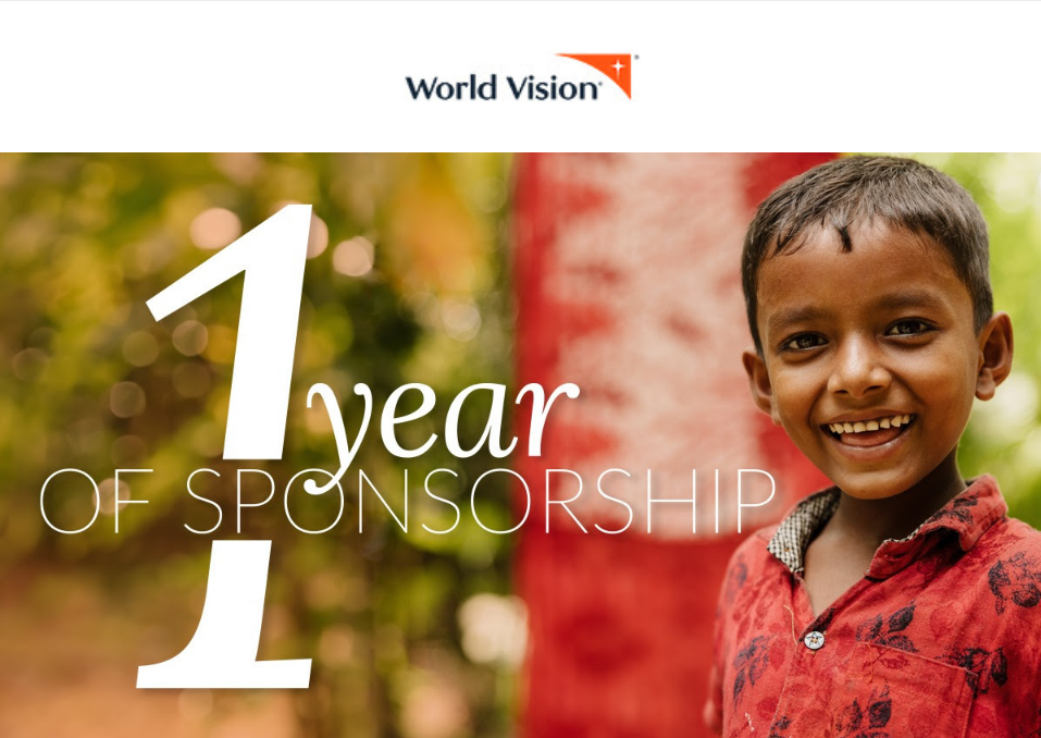 World Vision 1 Year of Sponsorship
